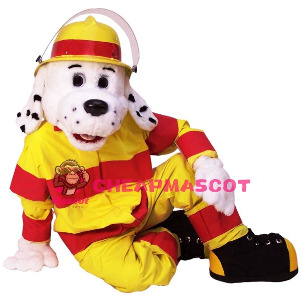 Earnest Fire Dog Mascot Costume
