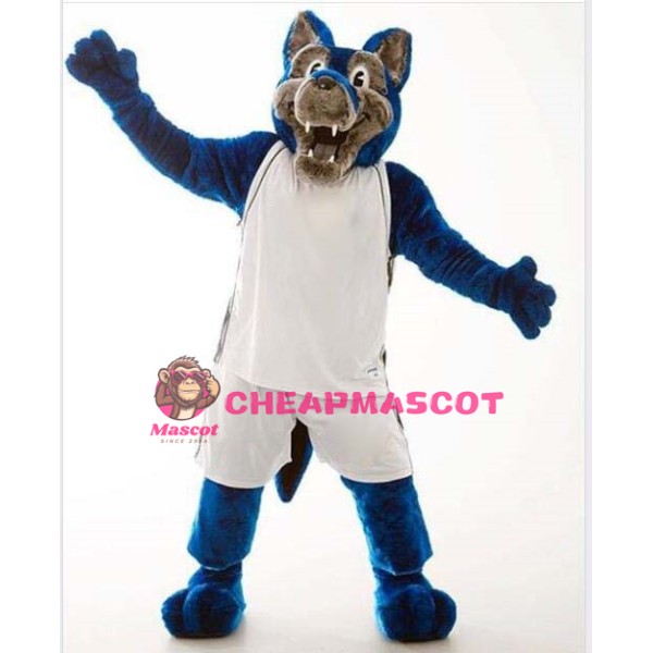 Sport Blue Wolf Mascot Costume
