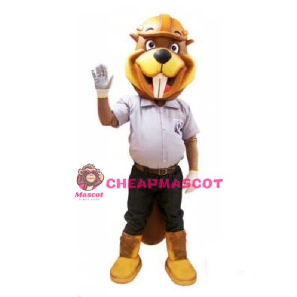Worker Beaver Mascot Costume