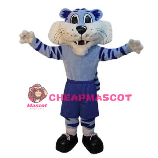 Super Cute Blue Tiger Mascot Costume