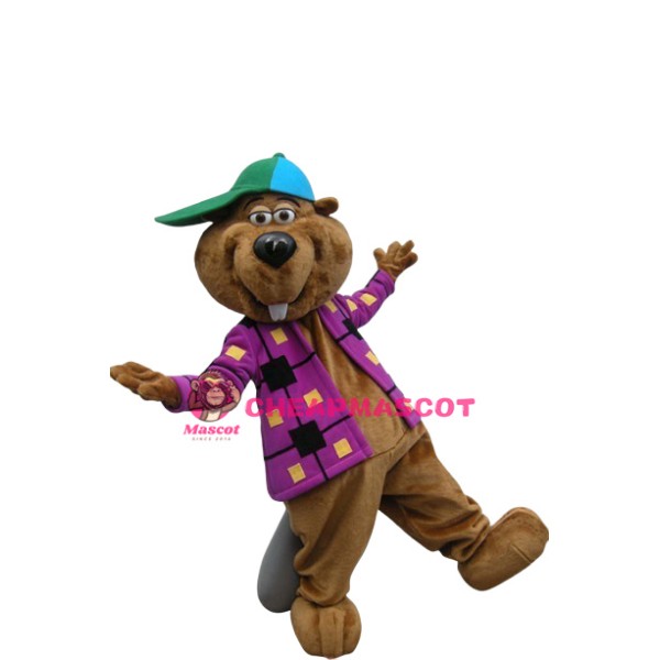 Smiling Beaver Mascot Costume