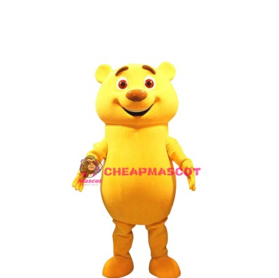 Happy Yellow Bear Mascot Costume