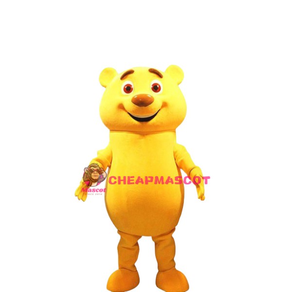 Happy Yellow Bear Mascot Costume