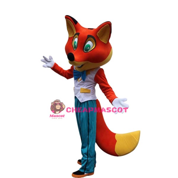 Happy Lightweight Red Fox Mascot Costume