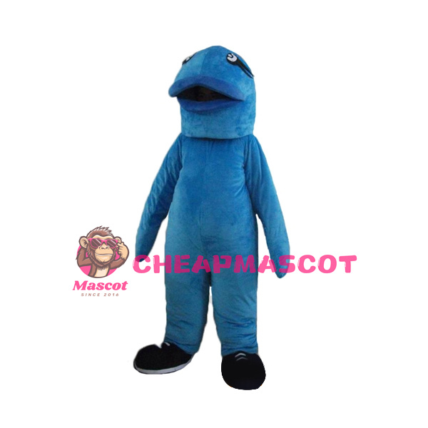 Cute Blue Fish Mascot Costume