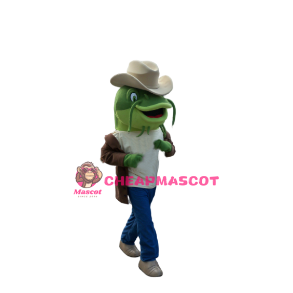 Green Catfish Mascot Costume