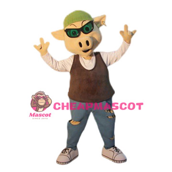 Handsome Pig Mascot Costume