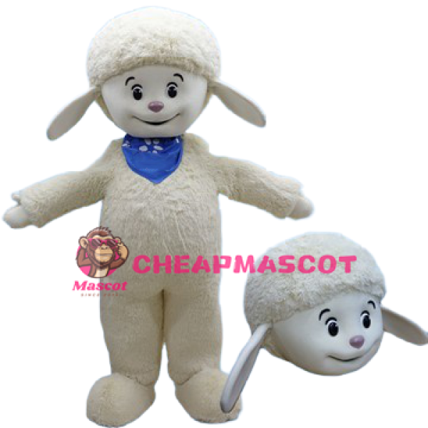Smiling Sheep Mascot Costume