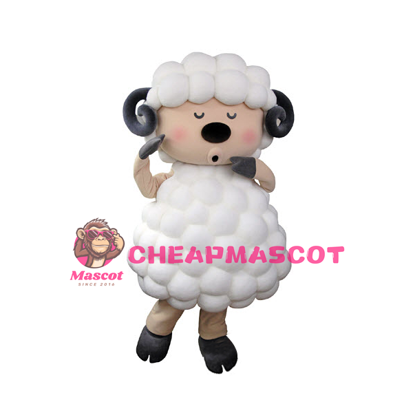 Funny White Sheep Mascot Costume