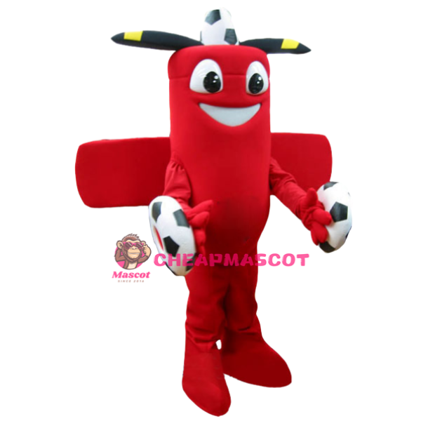 Red Plane Mascot Costume
