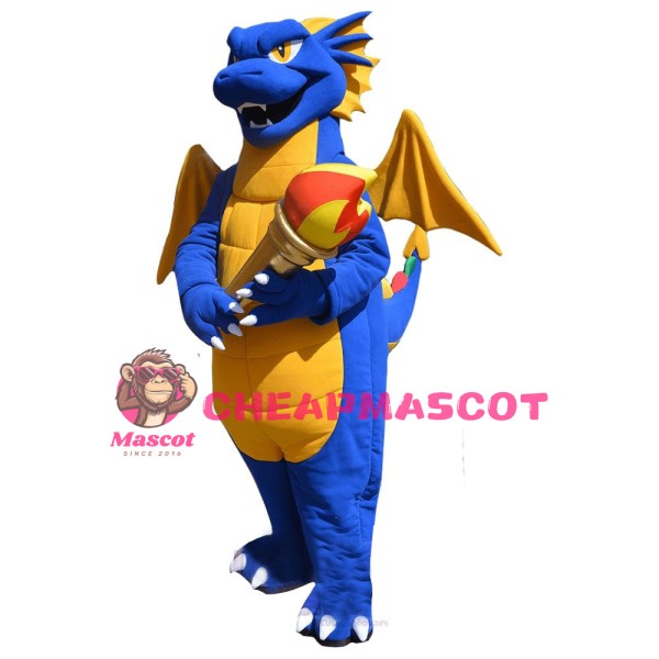 Blue Dragon Mascot Costume