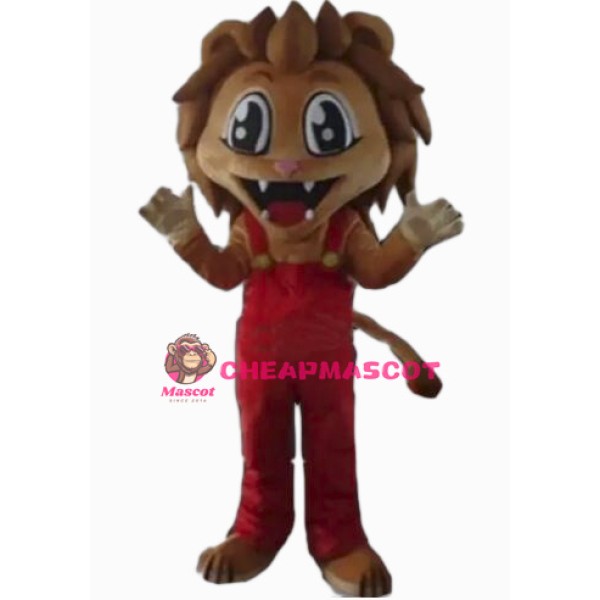 Happy Realistic Lion Mascot Costume