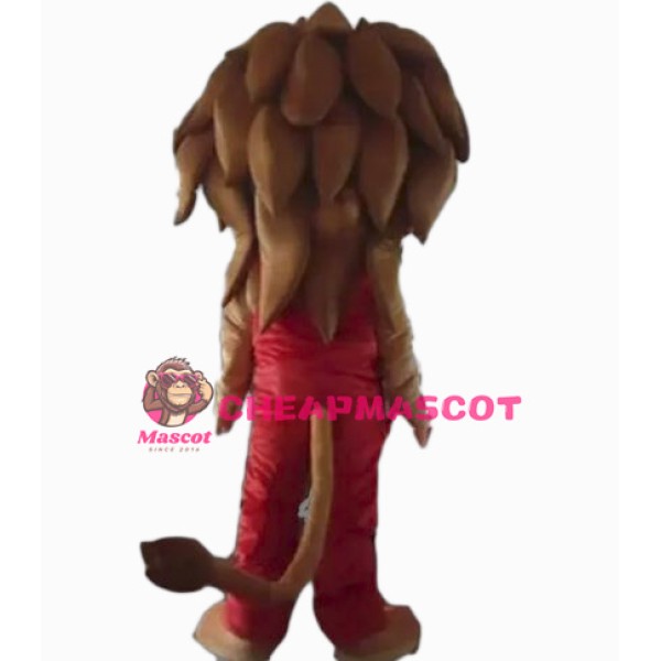 Happy Realistic Lion Mascot Costume