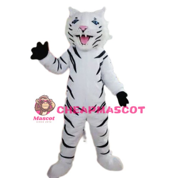 Fierce White Tiger Mascot Costume