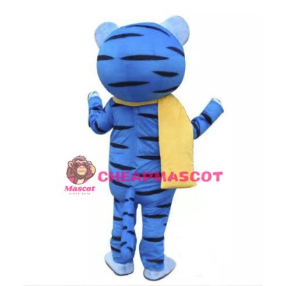 Blue Tiger Mascot Costume