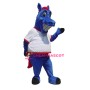 Happy Blue Horse Mascot Costume