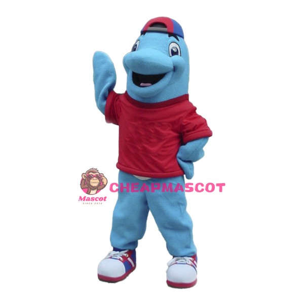 Happy Lightweight Dolphin Mascot Costume