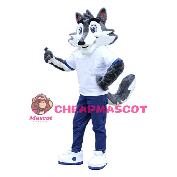 Friendly Lightweight Wolf Mascot Costume