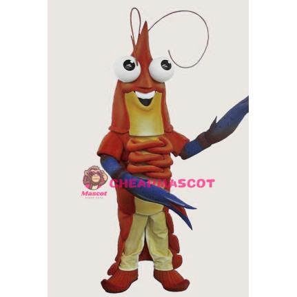 Happy Lightweight Prawn Mascot Costume