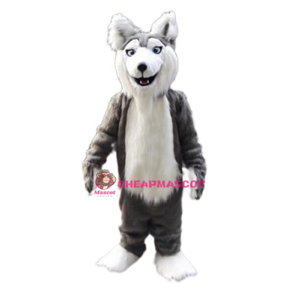 Gray Husky Dog Mascot Costume