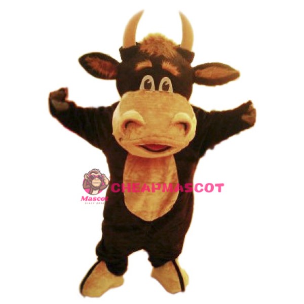 Happy Bull Mascot Costume 
