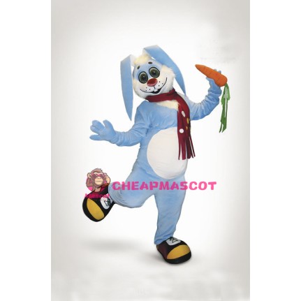 Cute Blue Rabbit Mascot Costume