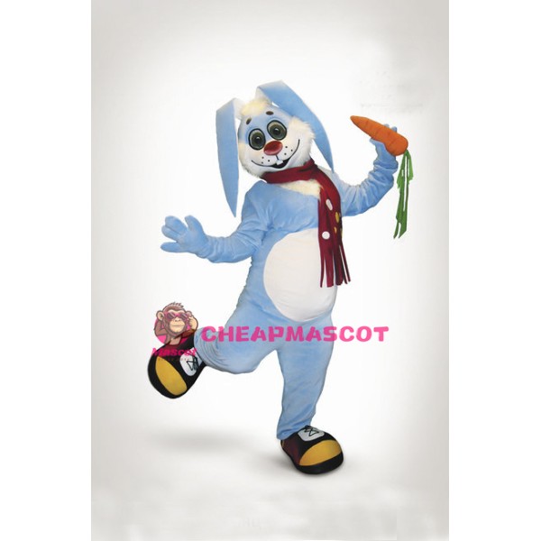 Cute Blue Rabbit Mascot Costume