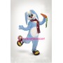 Cute Blue Rabbit Mascot Costume