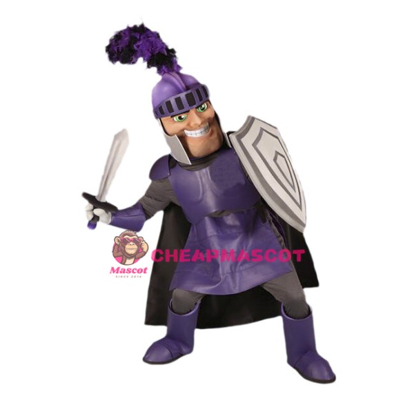 Purple Knight Mascot Costume