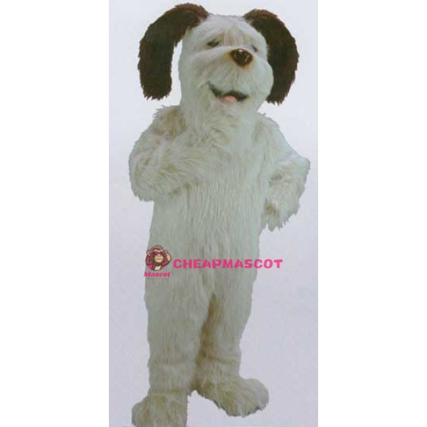 White Shaggy Dog Mascot Costume