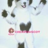 White & Black Shaggy Dog Mascot Costume