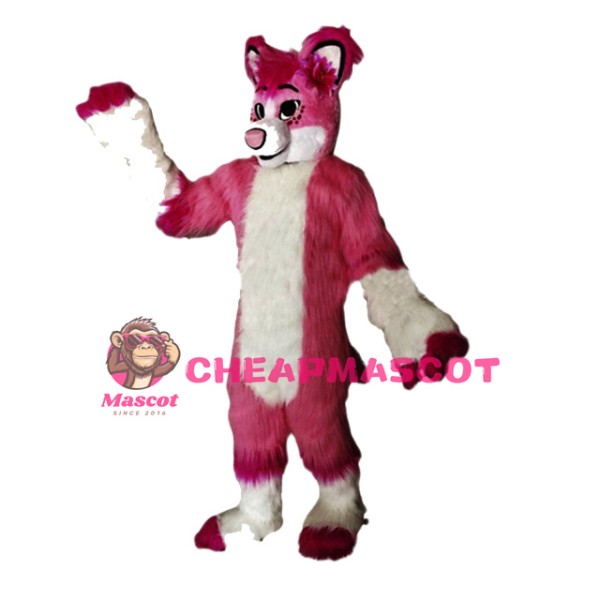 Pink Husky Dog Mascot Costume