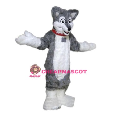 Grey Lightweight Husky Dog Mascot Costume