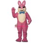 Pink Smiling Bunny Mascot Costume