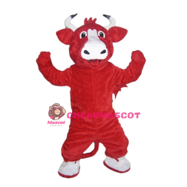 Happy Red Bull Mascot Costume