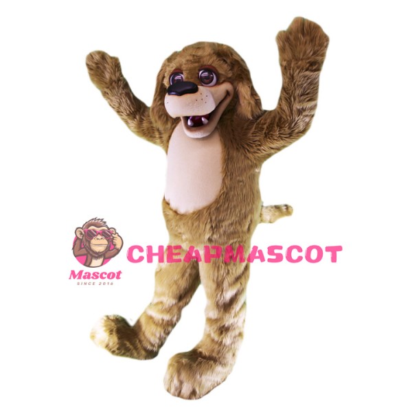 Happy Brown Plush Dog Mascot Costume