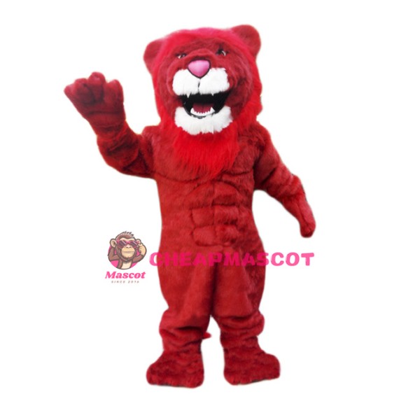 Power Red Lion Mascot Costume
