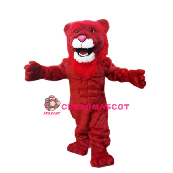 Power Red Lion Mascot Costume