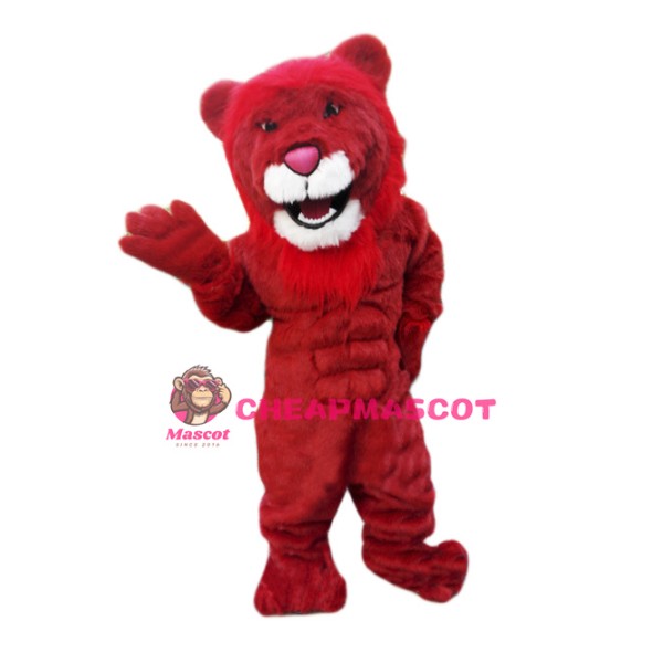 Power Red Lion Mascot Costume