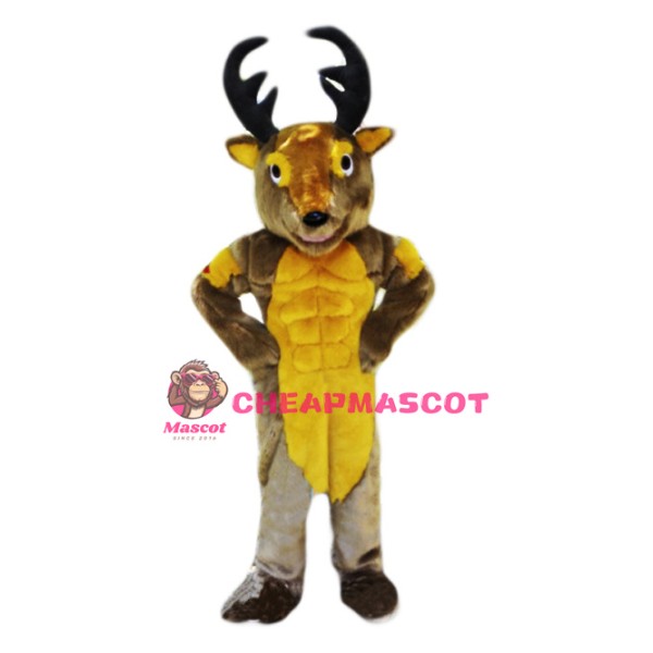 Power Muscular Deer Mascot Costume