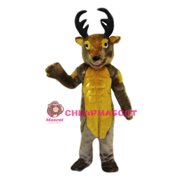 Power Muscular Deer Mascot Costume