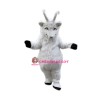 Plush White Goat Mascot Costume