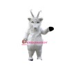 Plush White Goat Mascot Costume