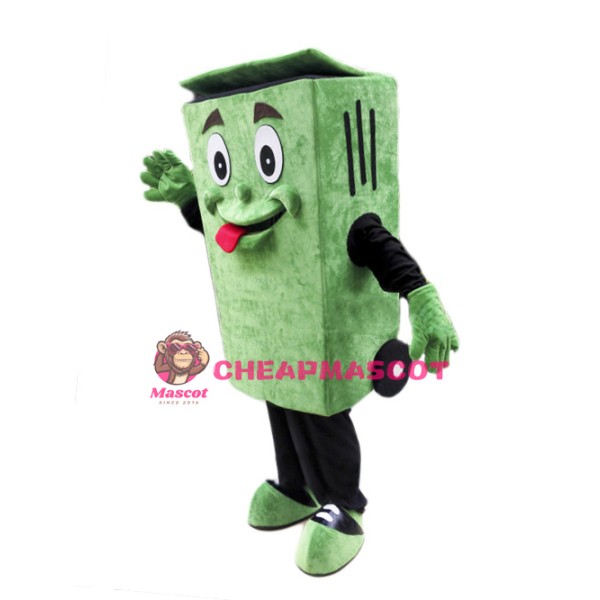 Green Garbage Bin Mascot Costume