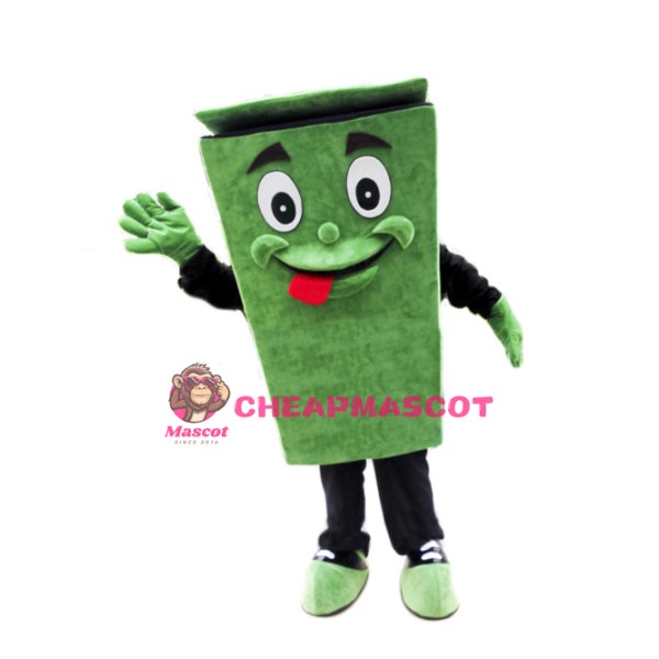 Green Garbage Bin Mascot Costume