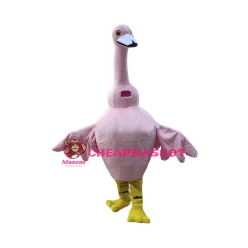 Pink Goose Mascot Costume
