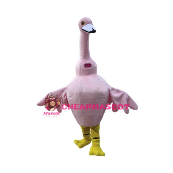 Pink Goose Mascot Costume