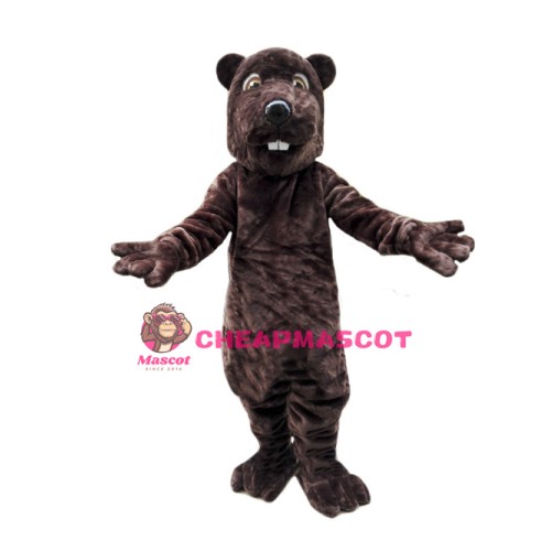 Friendly Adult Beaver Mascot Costume