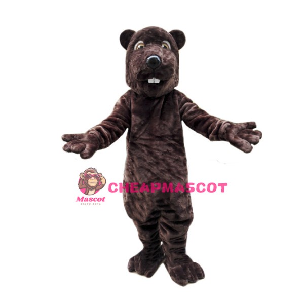 Friendly Adult Beaver Mascot Costume