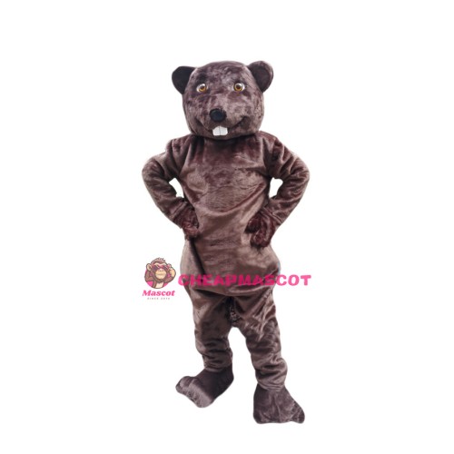 Happy Adult Beaver Mascot Costume